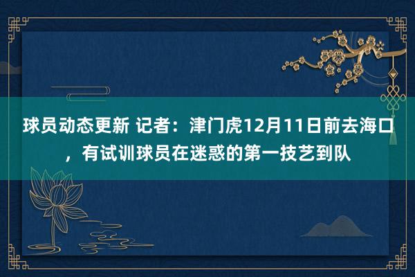 球员动态更新 记者：津门虎12月11日前去海口，有试训球员在迷惑的第一技艺到队