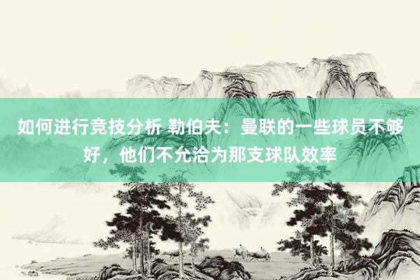 如何进行竞技分析 勒伯夫：曼联的一些球员不够好，他们不允洽为那支球队效率