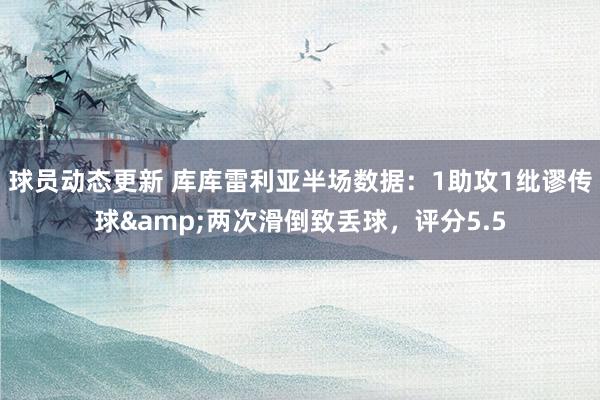 球员动态更新 库库雷利亚半场数据：1助攻1纰谬传球&两次滑倒致丢球，评分5.5